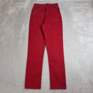 Helmut Lang Chino Pants Womens Size 24 Red Preowned Straight Leg‎ High Waisted
